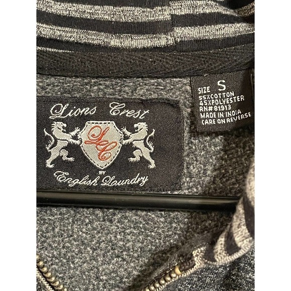 Lions Crest Hoodie Men's Small Gray Pockets - Picture 5 of 11